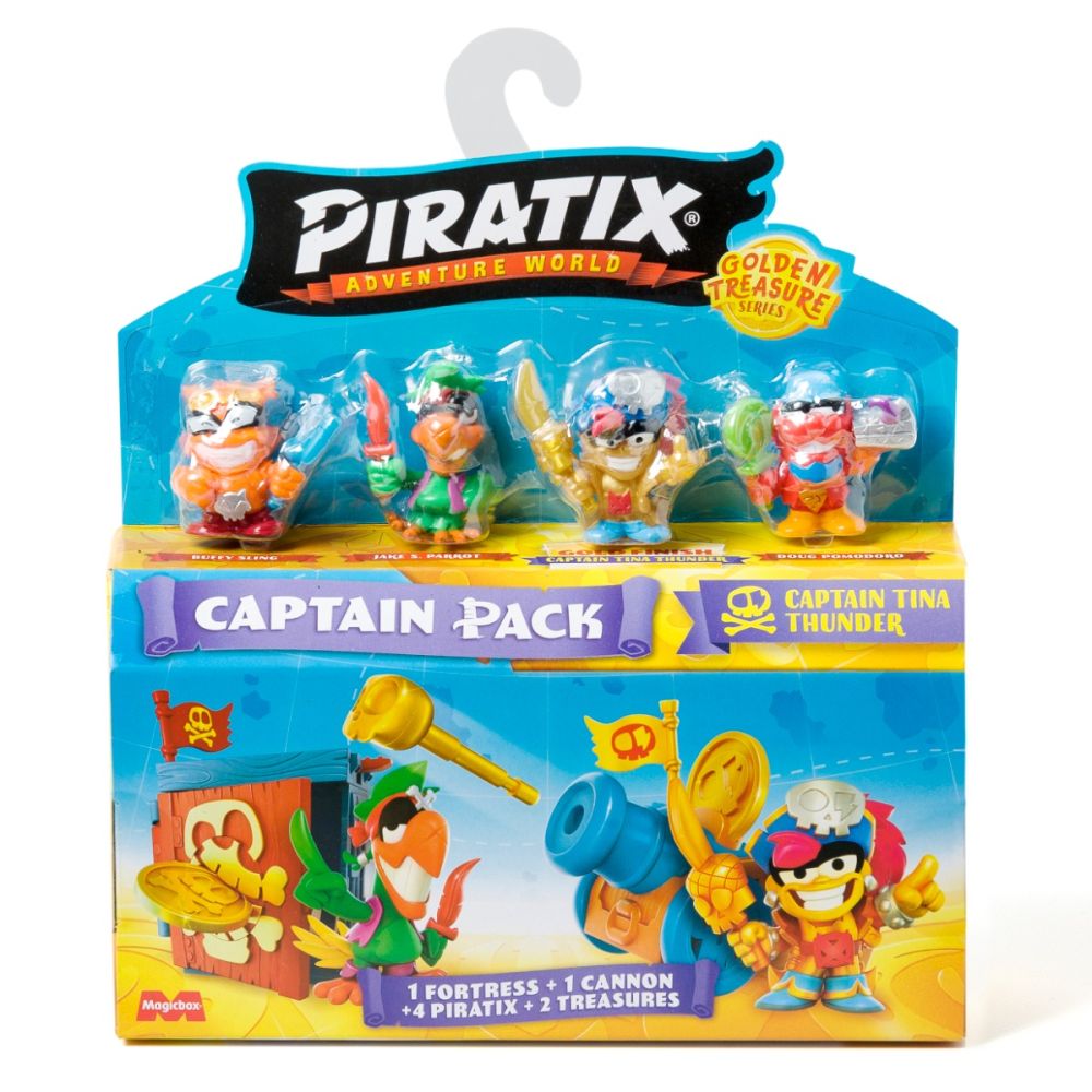 Комплект 4 фигурки, Piratix, Golden Treasure, Captain Tina Thunder