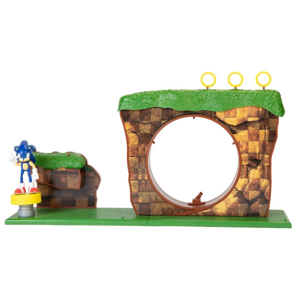 Комплект за игра с фигурка Nintendo Sonic, Green Hill Zone