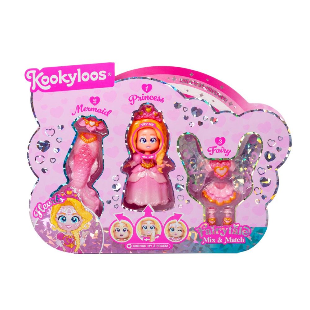 Комплект за игра с кукла Kookyloos, Fairytale Mix&Match, Hearts