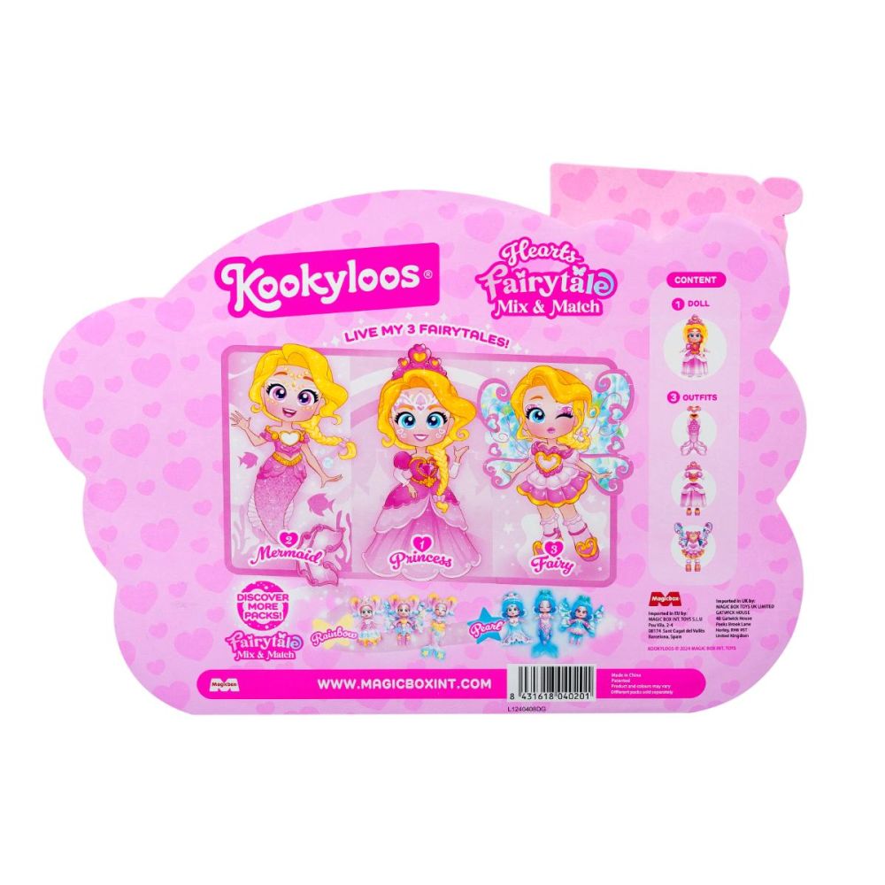Комплект за игра с кукла Kookyloos, Fairytale Mix&Match, Hearts