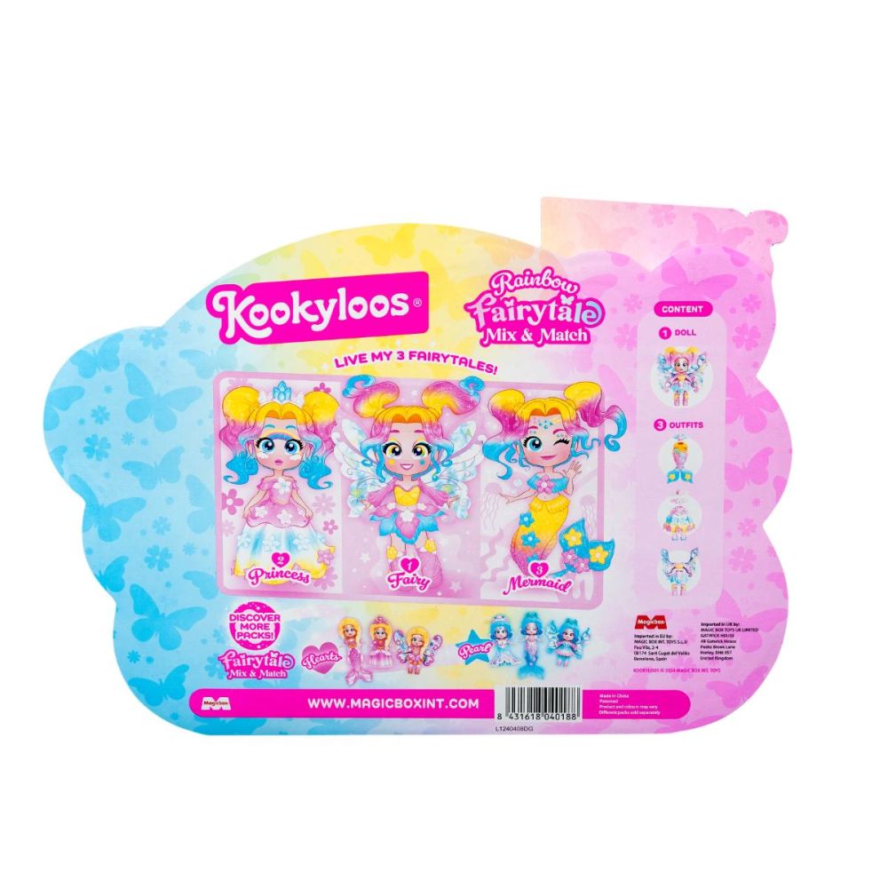 Комплект за игра с кукла Kookyloos, Fairytale Mix&Match, Rainbow