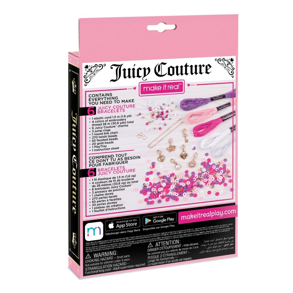 Комплект за създаване на плетени гривни Make It Real, Juicy Couture Glamour Stacks, 372 части