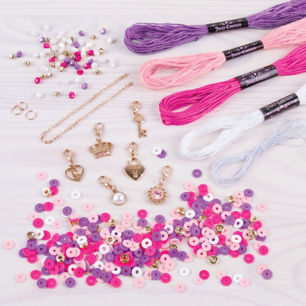 Комплект за създаване на плетени гривни Make It Real, Juicy Couture Glamour Stacks, 372 части