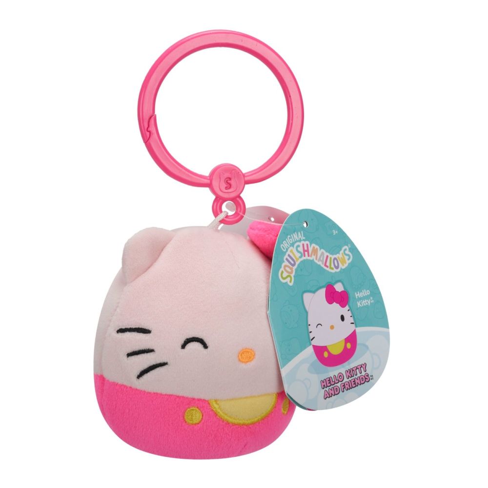 Плюшен ключодържател, Squishmallows, Hello Kitty, 9 см