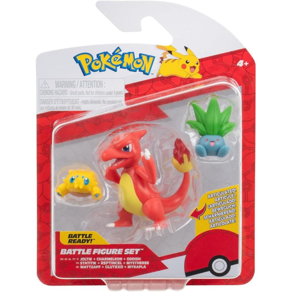 Комплект 3 екшън фигурки, Pokemon, Joltik, Charmelon и Oddish