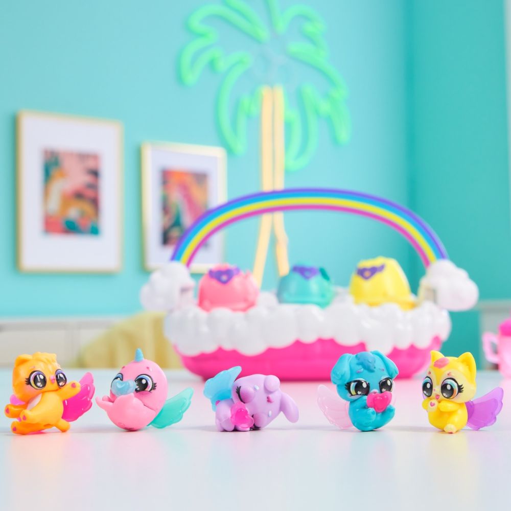 Комплект фигурки в кошница, Hatchimals, Alive Neon Rainbow, 6072741