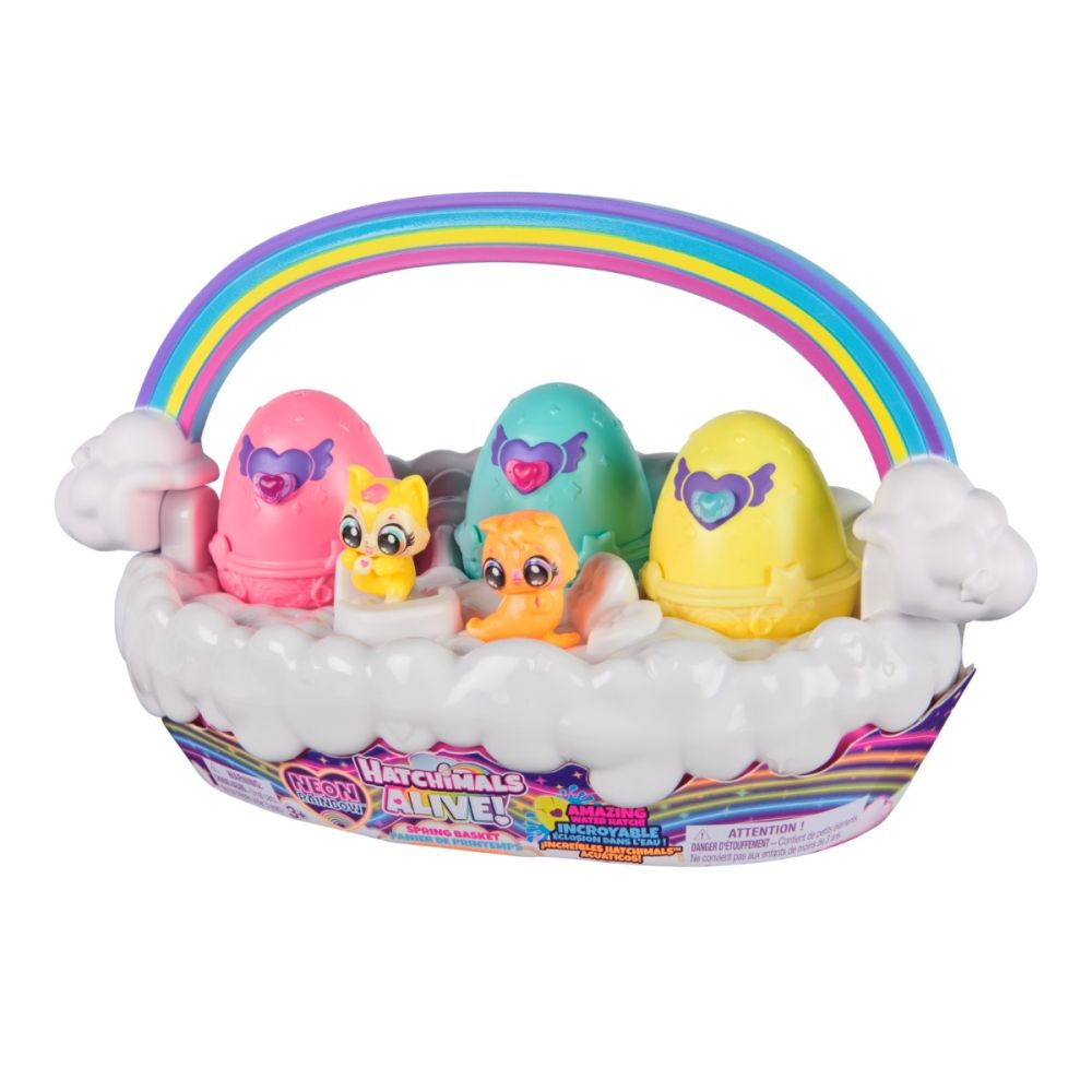Комплект фигурки в кошница, Hatchimals, Alive Neon Rainbow, 6072741