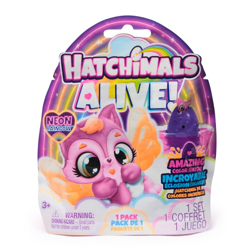 Фигурка изненада, Hatchimal, Alive Neon Rainbow, 6072752