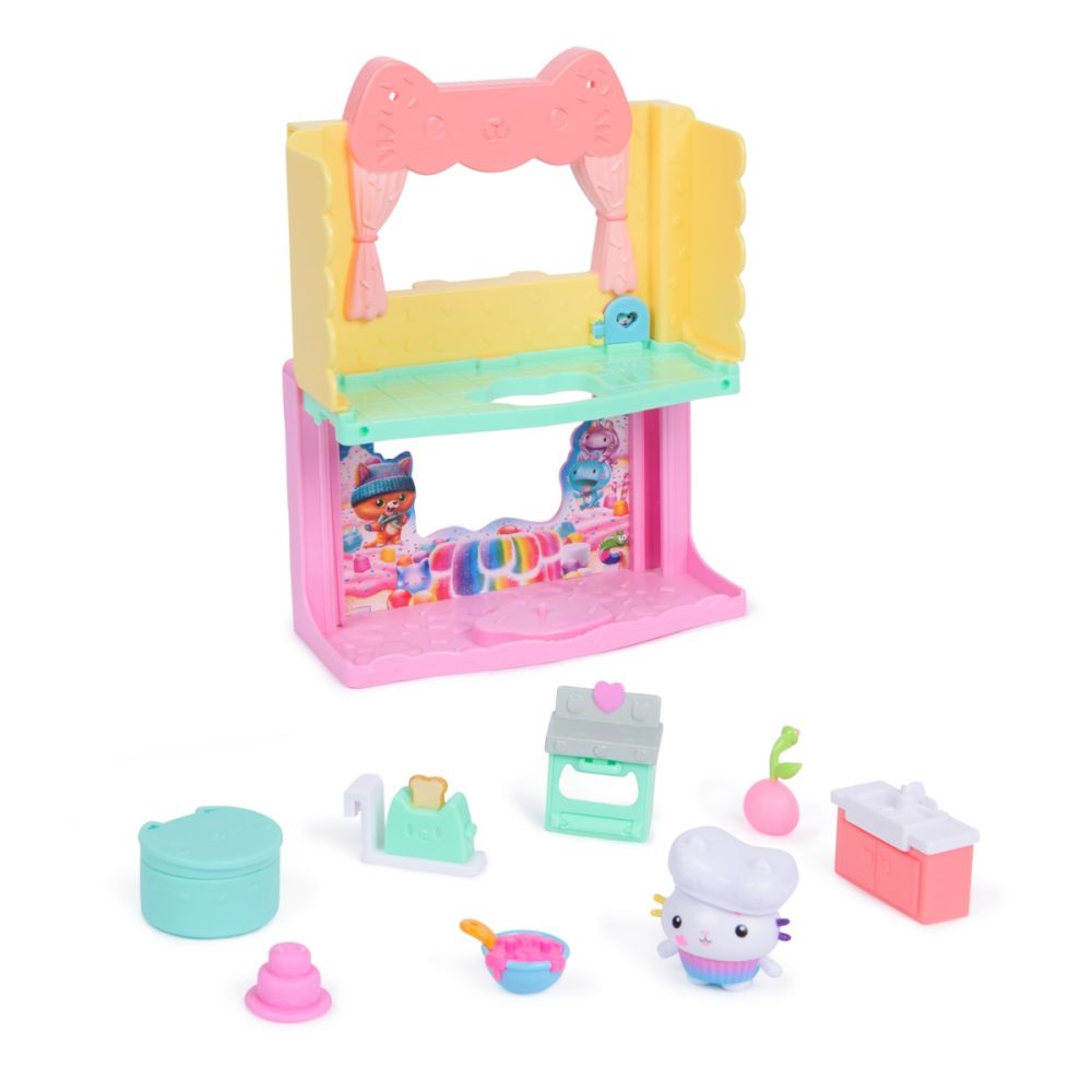 Комплект за игра с фигурки, Gabbys Dollhouse, Cakey Sprinkle Cake-tastic kitchen, 20151913