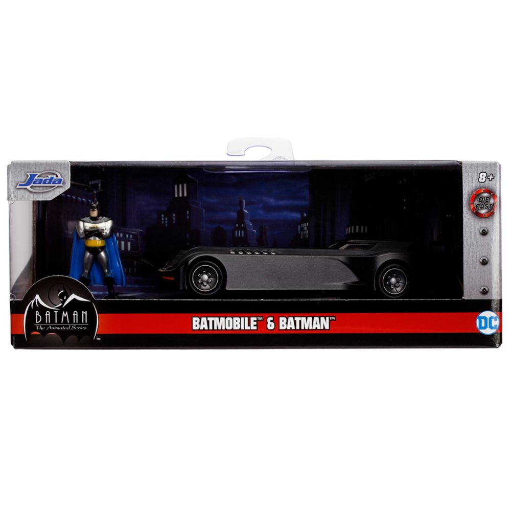Комплект кола и фигурка от метал, Jada, The Animated Series, Batman и Batmobile, 1:32