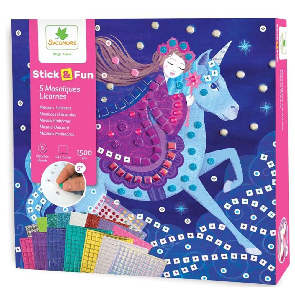 Творчески комплект, Sycomore Stick n Fun Mosaic, Еднорози