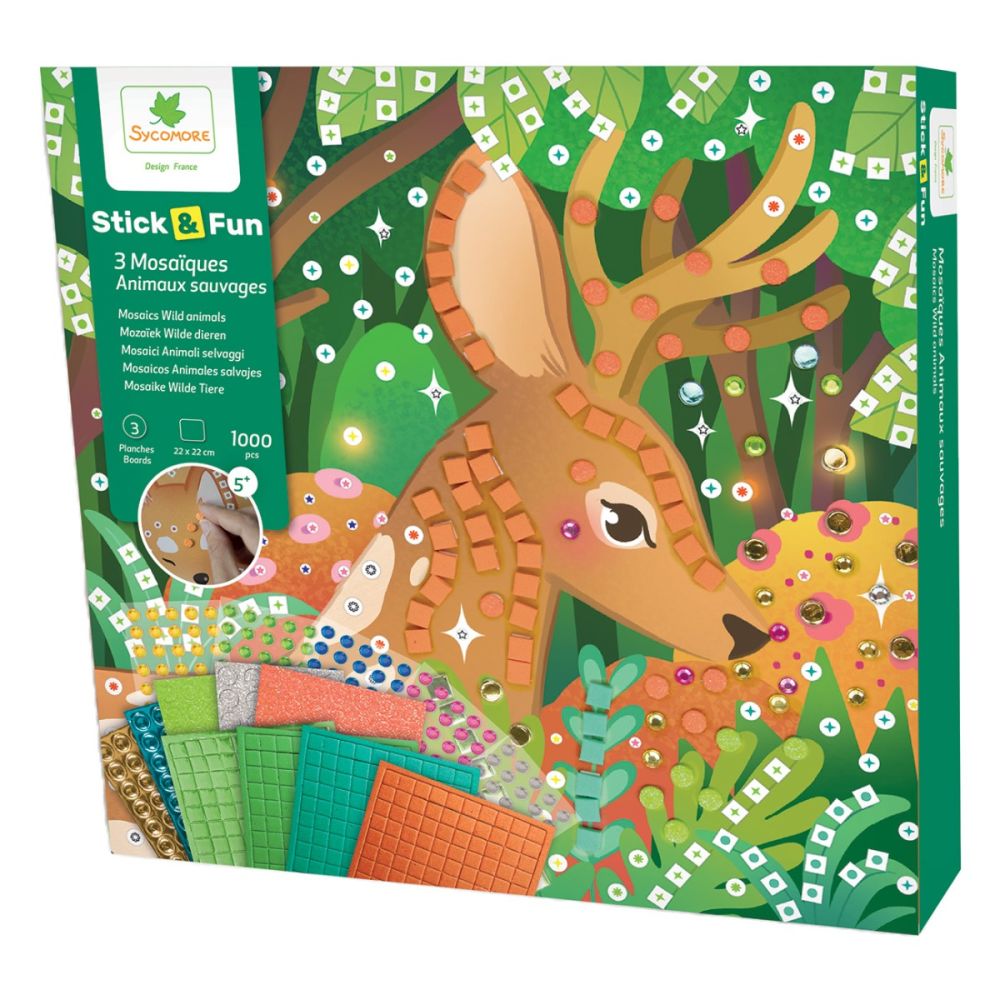 Творчески комплект, Sycomore Stick n Fun Mosaic, Диви животни