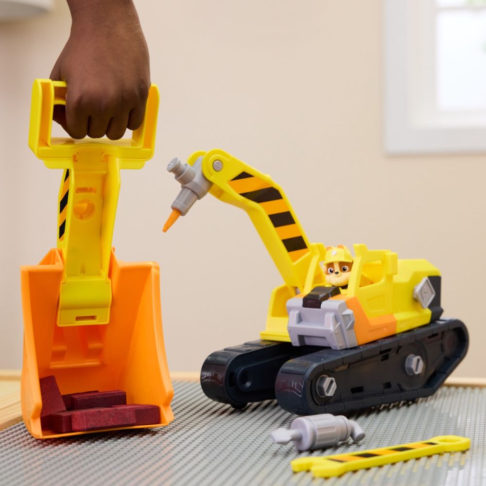 Комплект за игра булдозер с фигурка, Paw Patrol, Ultimate Tool Bulldozer, Rubble, 6073297