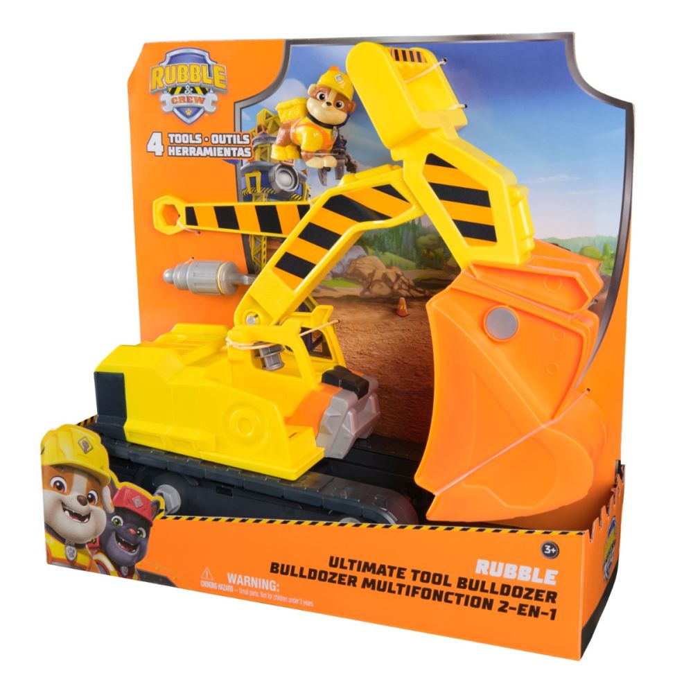 Комплект за игра булдозер с фигурка, Paw Patrol, Ultimate Tool Bulldozer, Rubble, 6073297