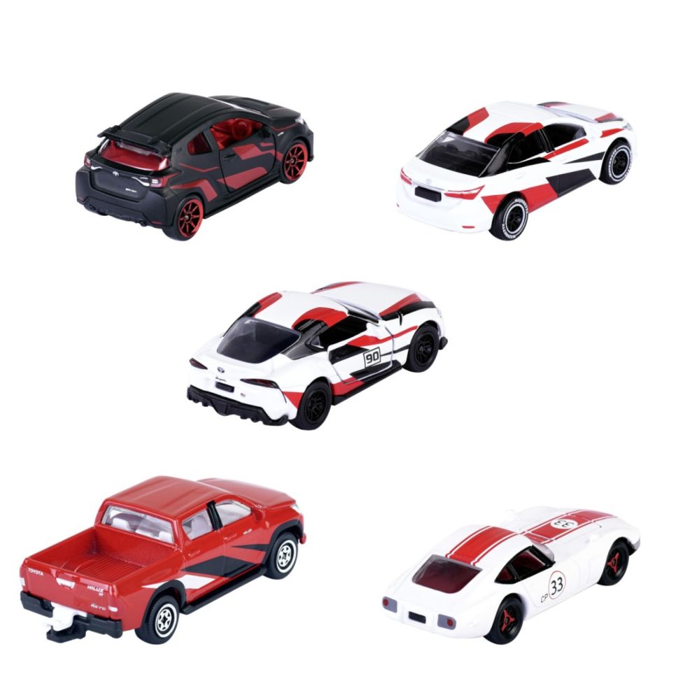 Комплект 5 метални колички, Majorette, Toyota Racing