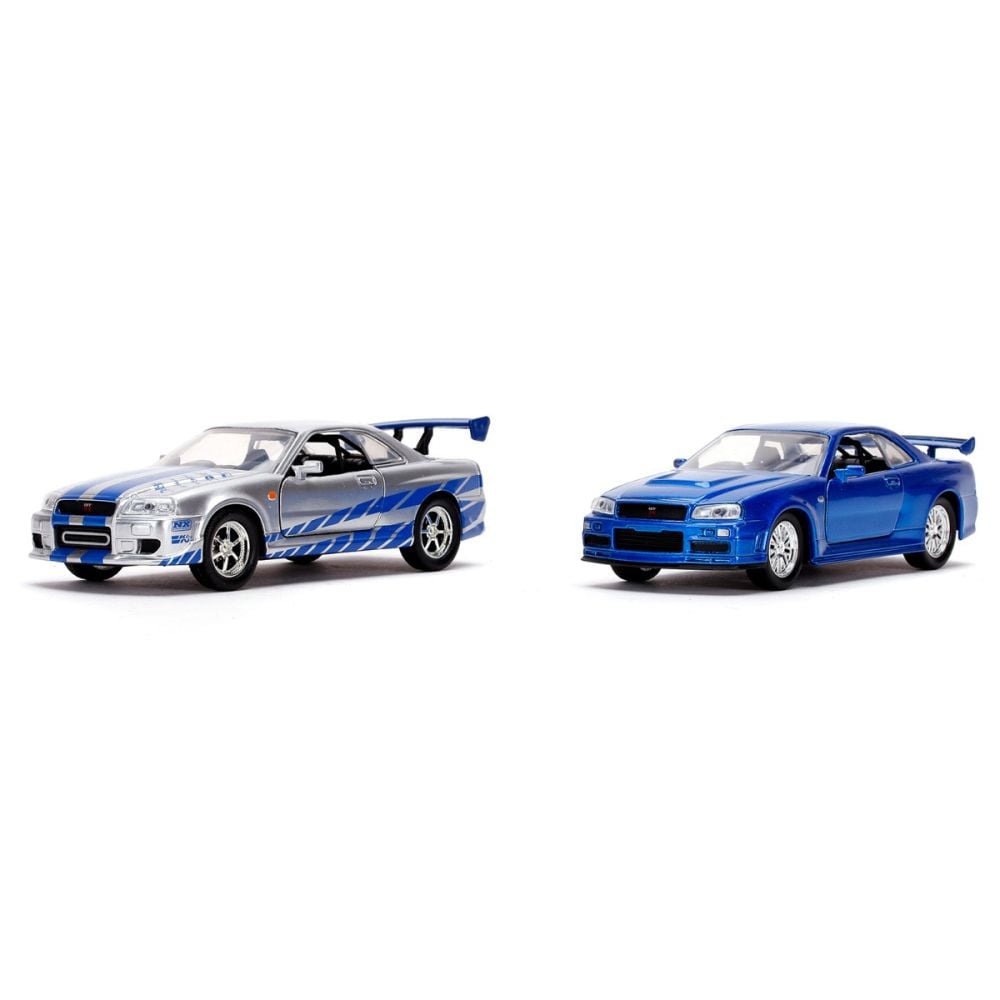 Комплект 2 метални колички, Jada, Fast And Furious, Nissan Skyline 1:32