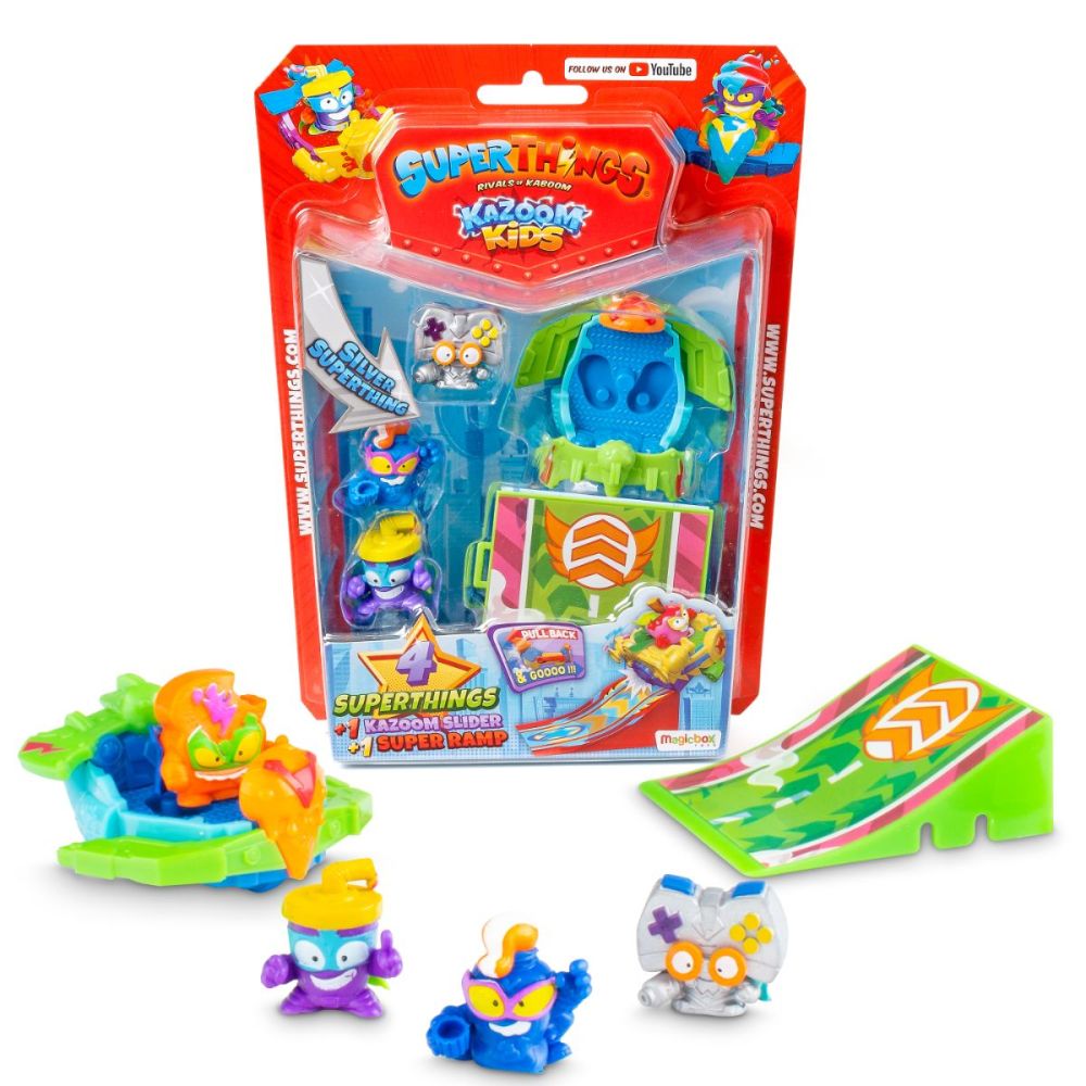 Комплект 4 фигурки и аксесоари, Superthings, Kazoom Kids
