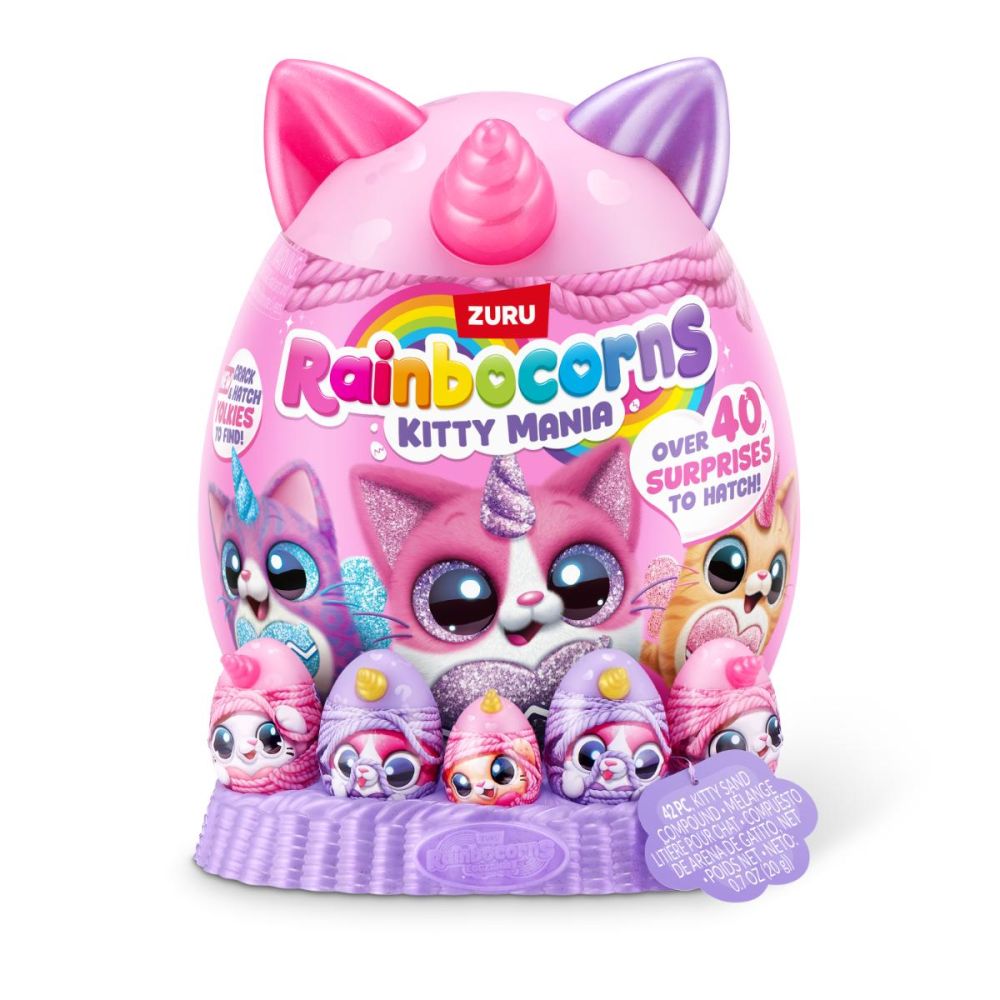 Плюшена играчка изненада, Rainbocorns, Eggzania Kitty Mania, 40 изненади