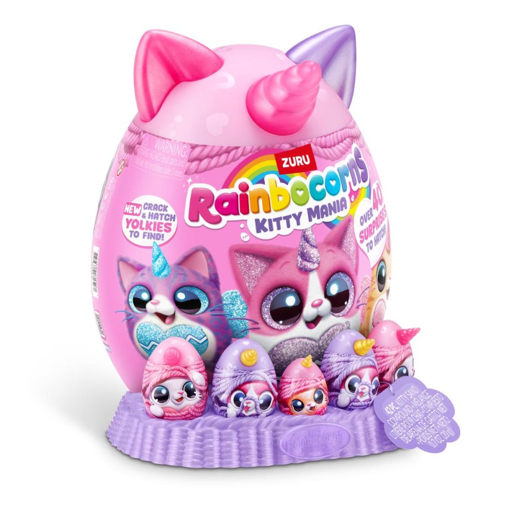 Плюшена играчка изненада, Rainbocorns, Eggzania Kitty Mania, 40 изненади