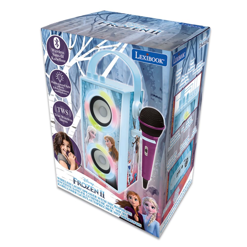 Преносима тонколонка с микрофон и светлинни ефекти, Lexibook, Frozen