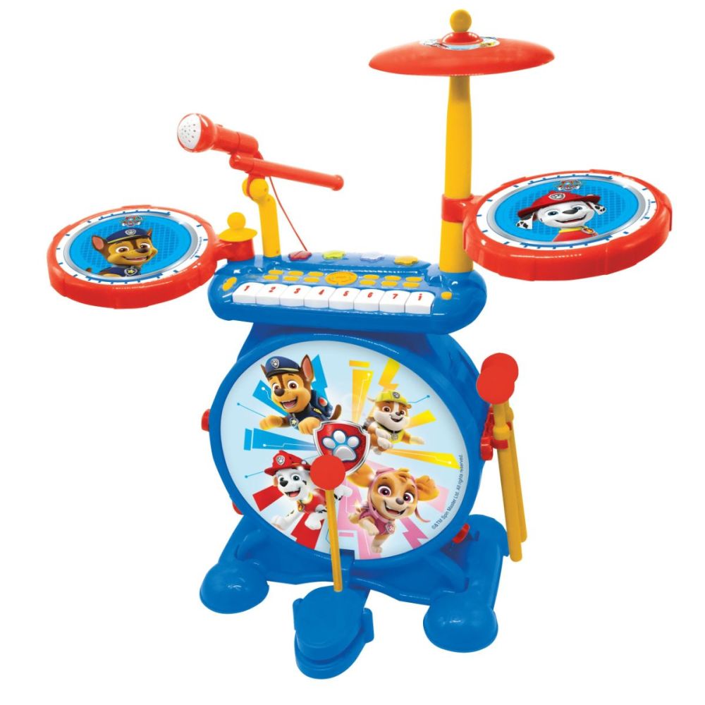 Пълен комплект светещи електронни барабани, Lexibook, Paw Patrol