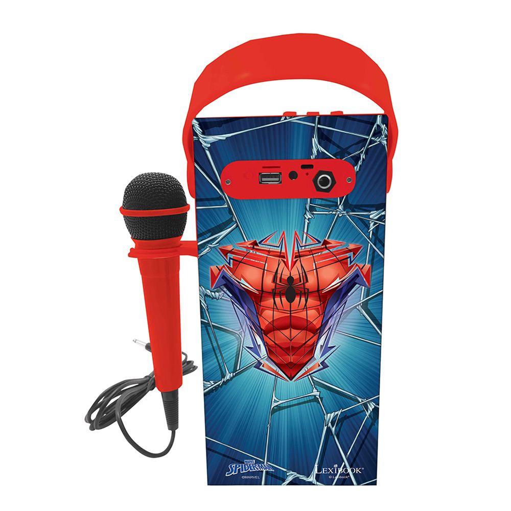 Преносима тонколонка с микрофон и светлинни ефекти, Lexibook, Spiderman