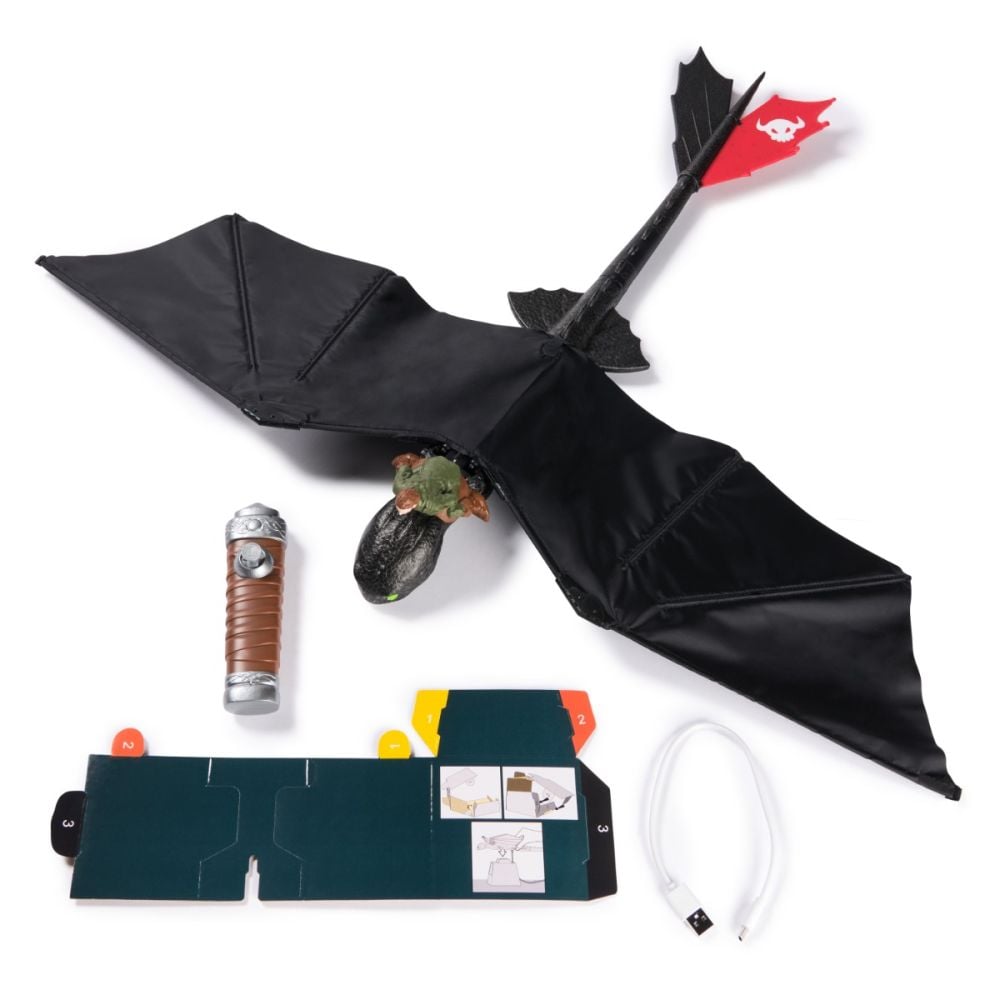 Летяща фигурка с дистанционно управление, DreamWorks Dragons, Toothless, 6074369