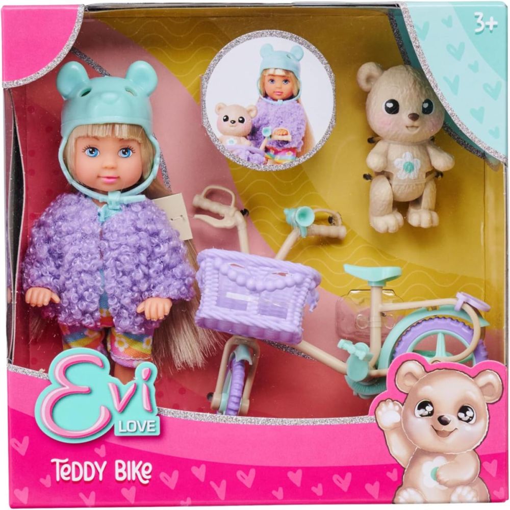 Комплект за игра с кукла, Evi Love, Teddy bike