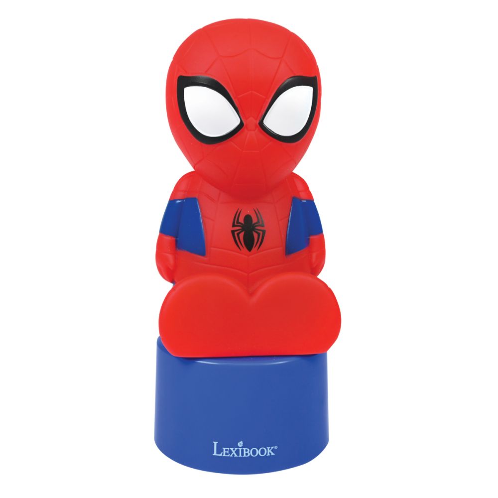 Нощна лампа с LED светлини и високоговорител, Lexibook, Spiderman