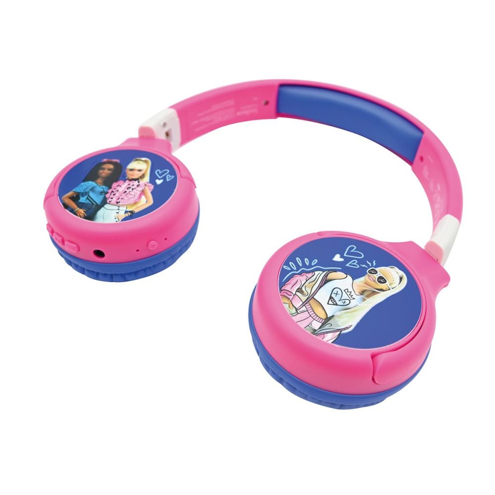 Сгъваеми слушалки с кабел и Bluetooth, Lexibook, Barbie