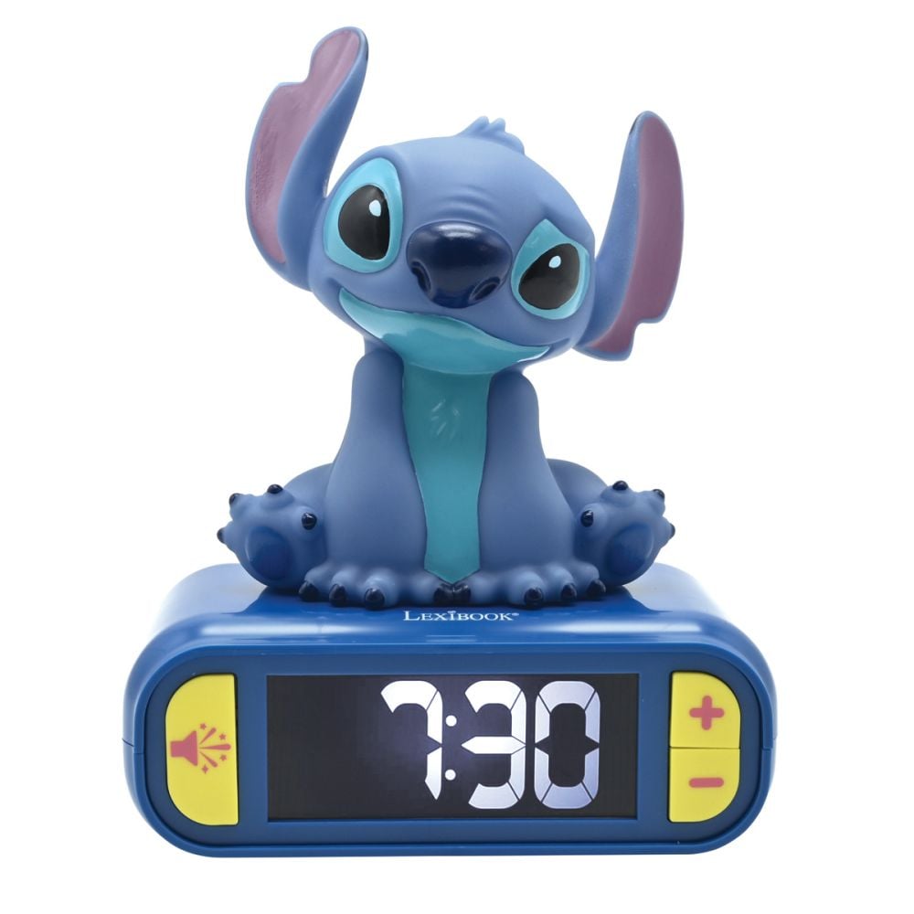 Дигитален часовник с аларма и светлина, Lexibook, Disney Stitch