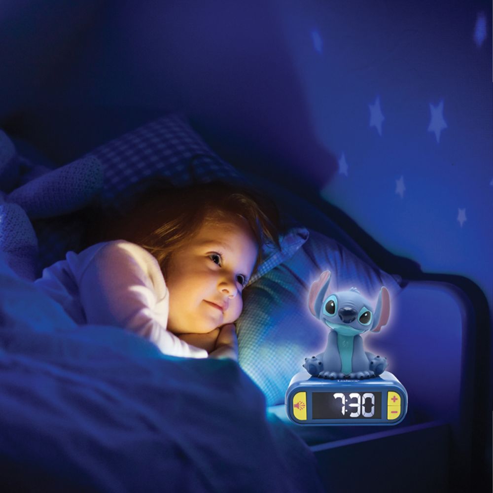 Дигитален часовник с аларма и светлина, Lexibook, Disney Stitch