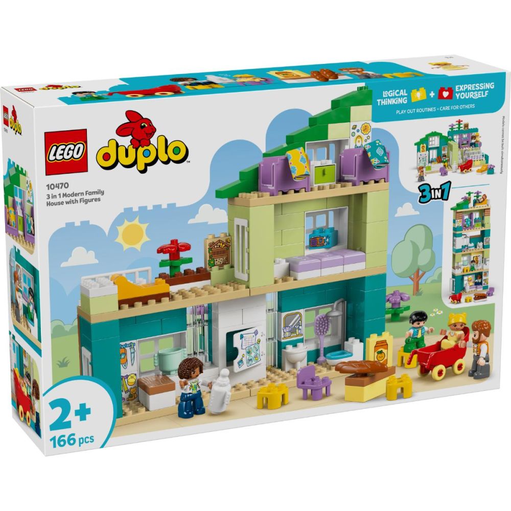 LEGO® DUPLO - Модерна семейна къща „3 в 1“ с фигури (10470)