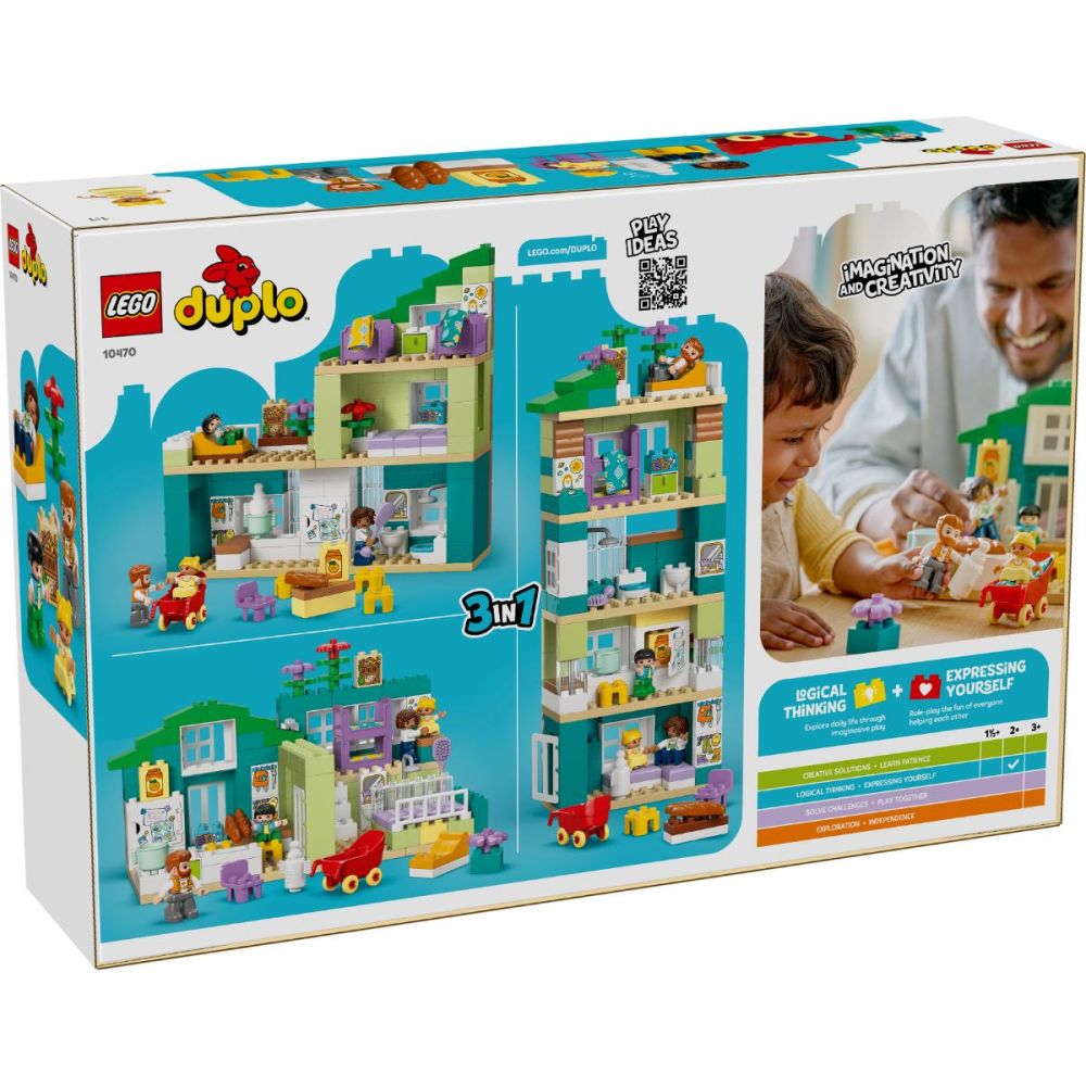LEGO® DUPLO - Модерна семейна къща „3 в 1“ с фигури (10470)
