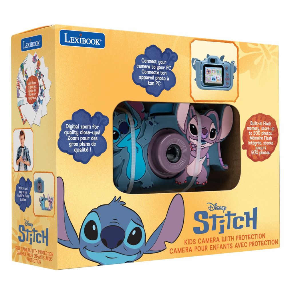 Цифрова фото-видео камера с калъф, Lexibook, Disney Stitch