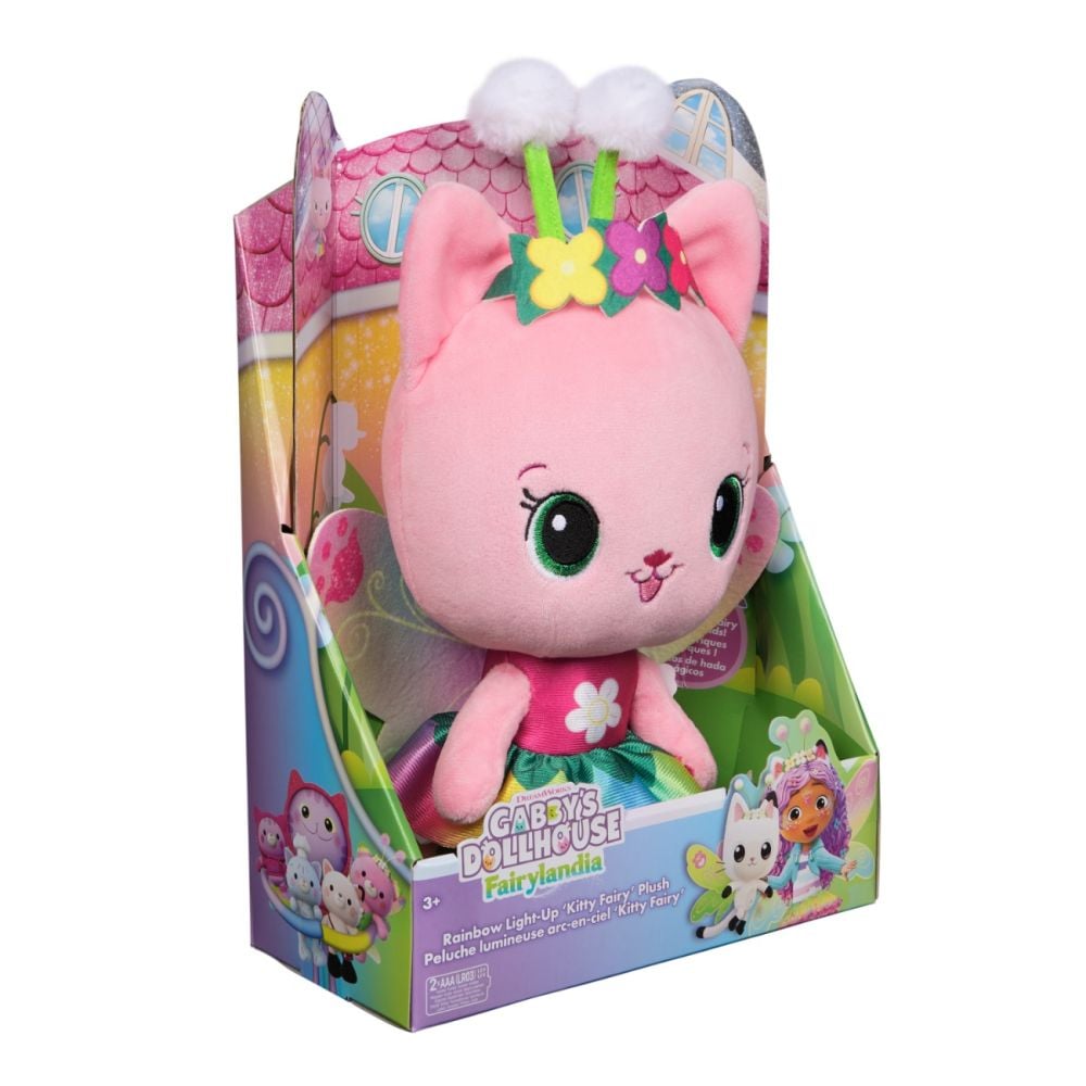 Плюшена играчка със светлини, Gabbys Dollhouse, Fairyland, Kitty-Fairy