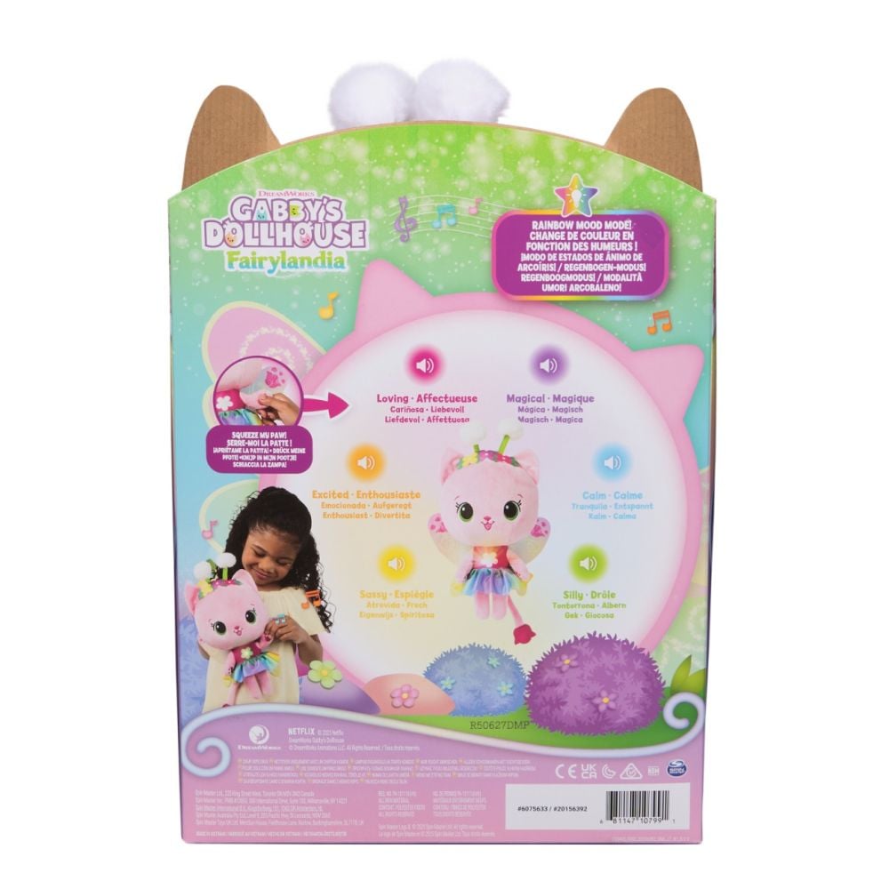 Плюшена играчка със светлини, Gabbys Dollhouse, Fairyland, Kitty-Fairy