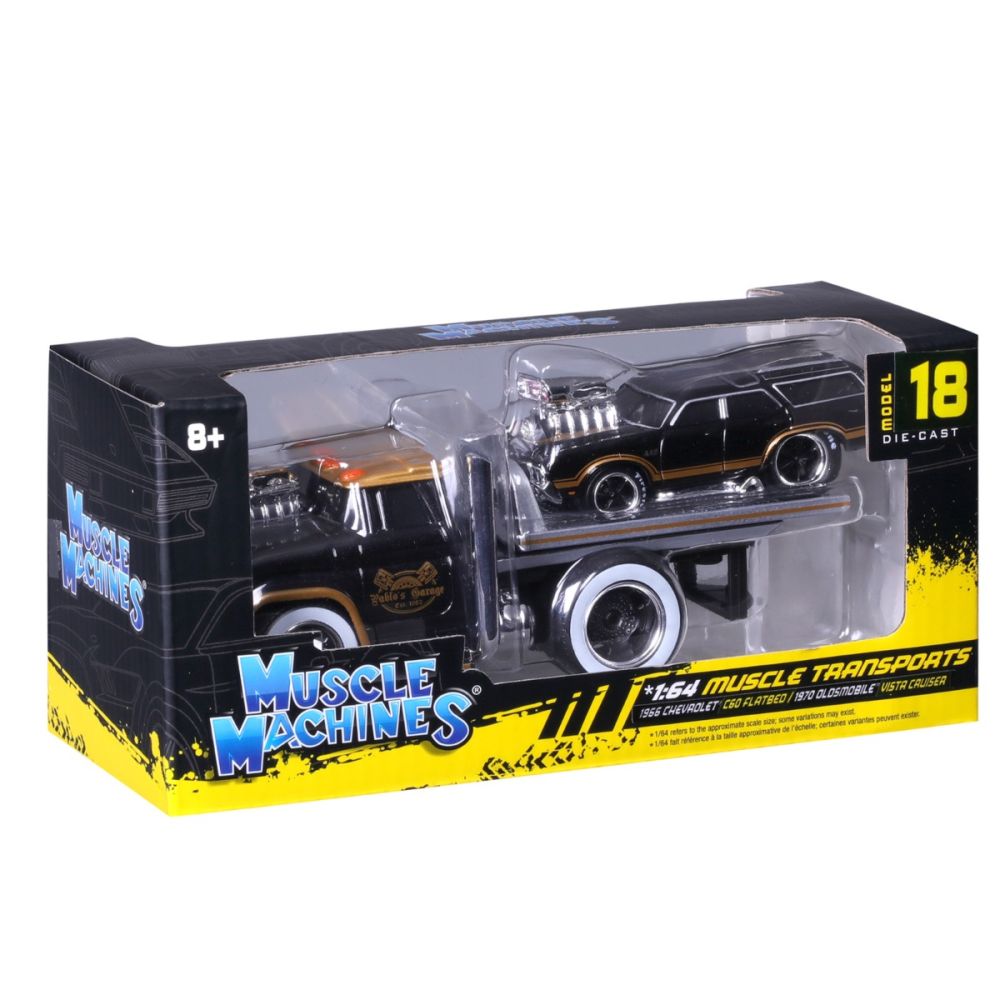 Транспортьор и количка, Maisto, Muscle Transports, 1966 Chevrolet C60 Flatbed и Oldsmobile Vista Cruiser 1970, 1:64