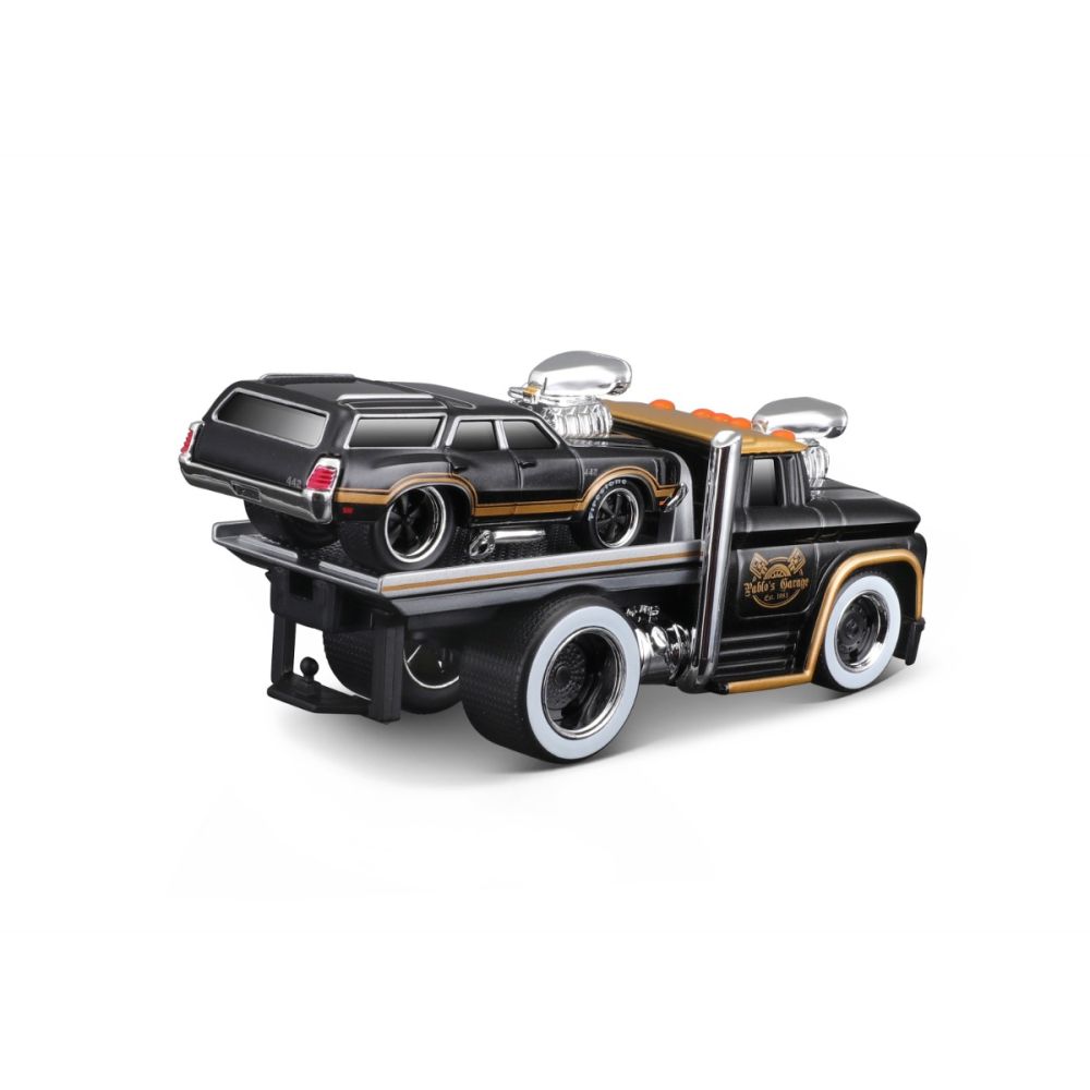 Транспортьор и количка, Maisto, Muscle Transports, 1966 Chevrolet C60 Flatbed и Oldsmobile Vista Cruiser 1970, 1:64