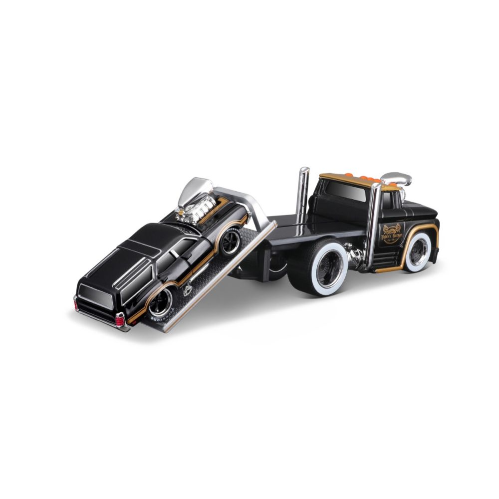 Транспортьор и количка, Maisto, Muscle Transports, 1966 Chevrolet C60 Flatbed и Oldsmobile Vista Cruiser 1970, 1:64