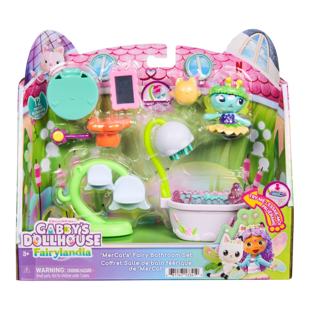 Комплект за игра, Gabbys Dollhouse, Fairylandia, MerCats Fairy Bathroom, 20158035