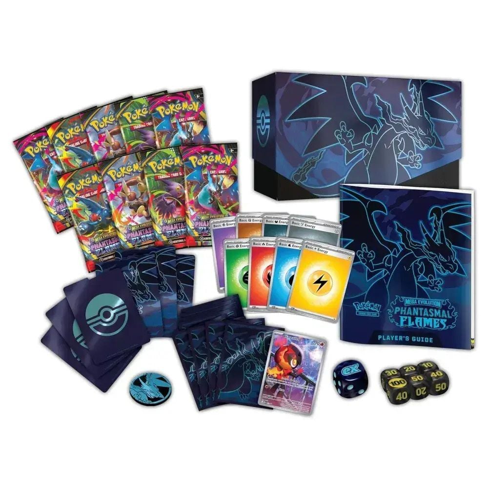 Комплект карти за игра, Pokemon TCG, Mega Evolution, Phantasmal Flames, Elite Trainer Box