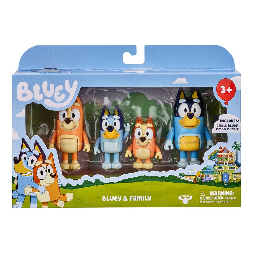 Комплект 4 фигурки, Bluey, Семейството На Блуи