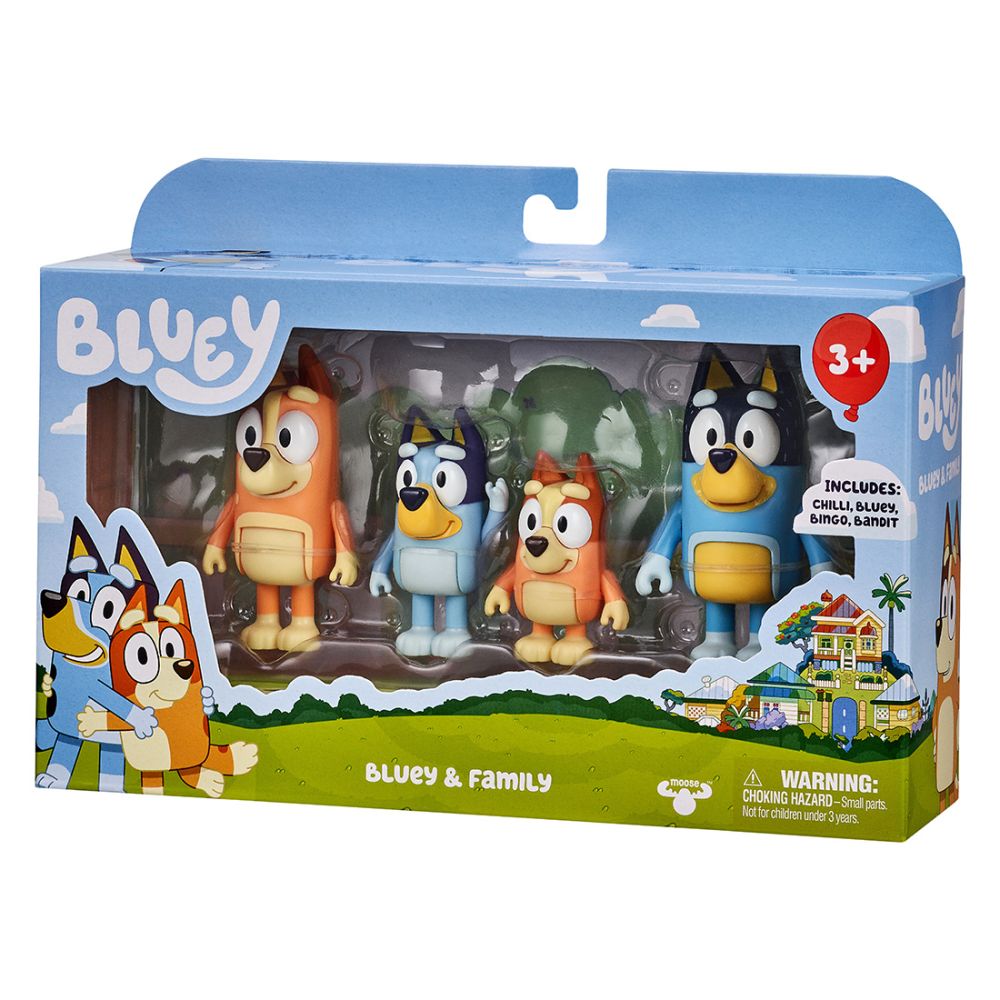 Комплект 4 фигурки, Bluey, Семейството На Блуи