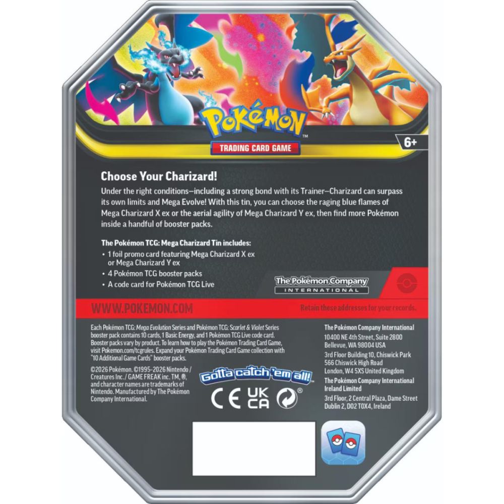 Комплект карти, Pokemon TCG, Mega Charizard Tin, Q1 2026
