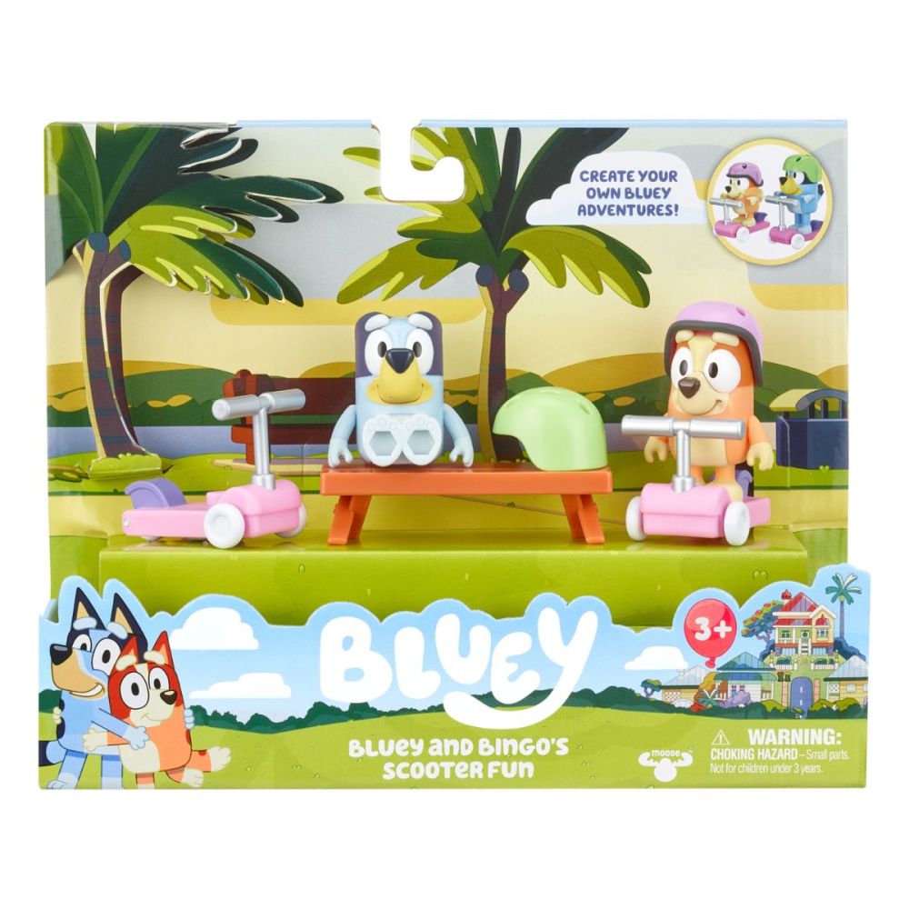 Комплект 2 фигурки, Bluey, Забавление със скутера