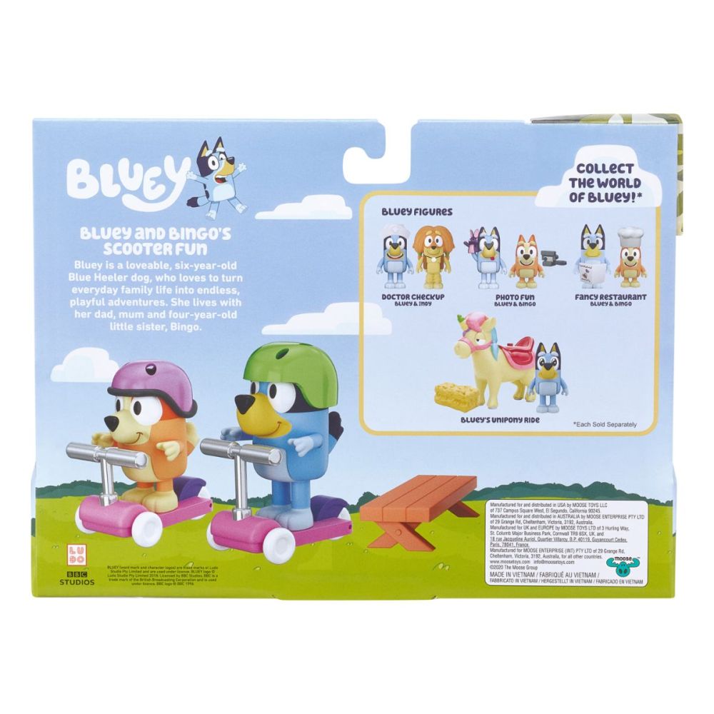 Комплект 2 фигурки, Bluey, Забавление със скутера