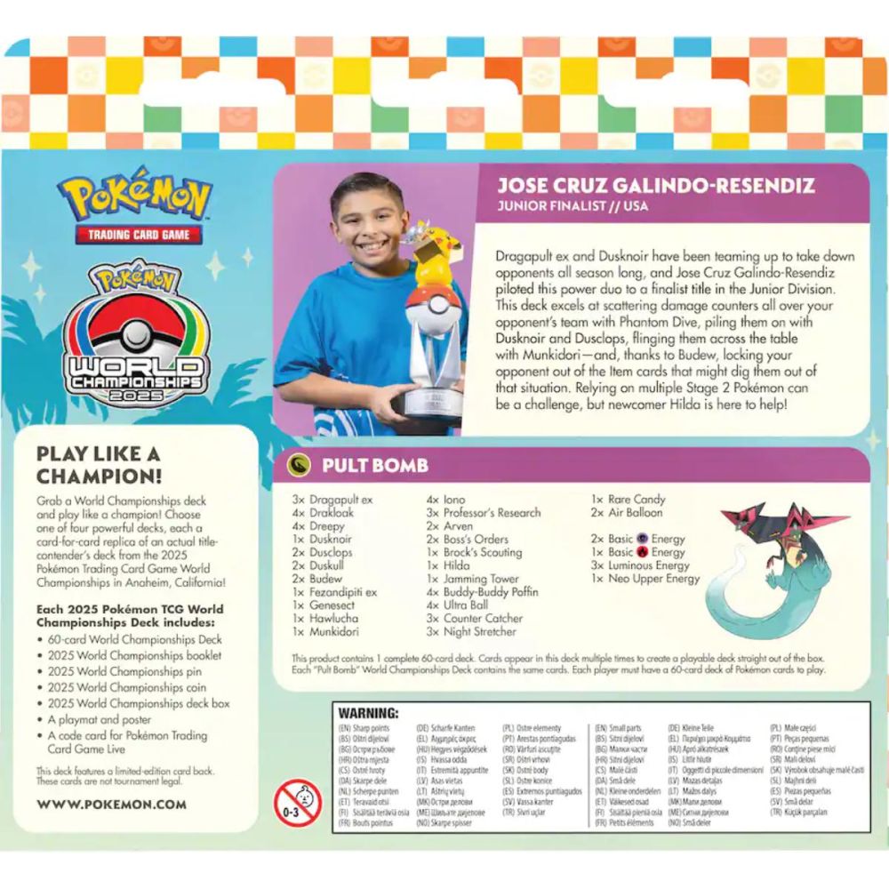 Комплект карти за игра, Pokemon TCG, 2025 World Championship Decks, Jose Cruz Galindo-Resendiz