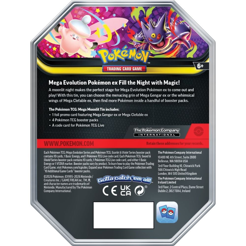 Комплект карти за игра, Pokemon TCG, Mega Evolution, Summer Tin, Mega Moonlit ex