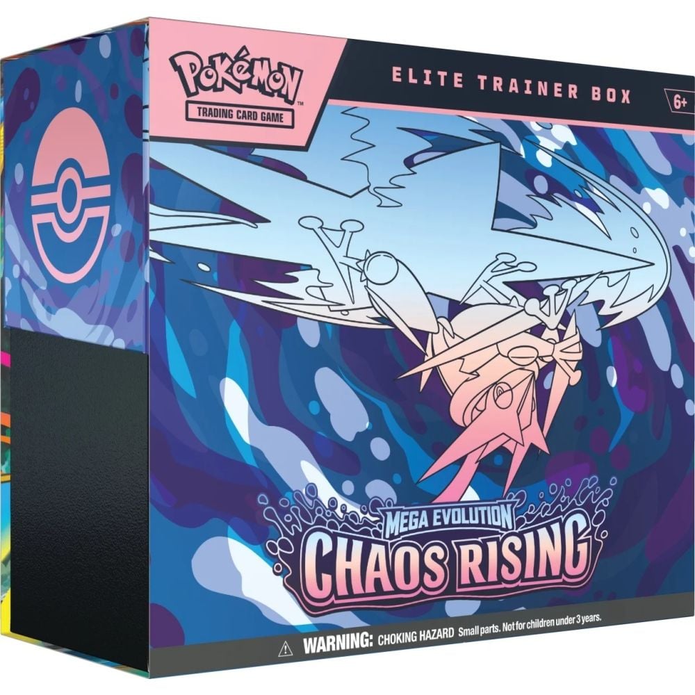 Комплект карти за игра Pokemon TCG, Elite Trainer Box, Mega Evolution, Chaos Rising